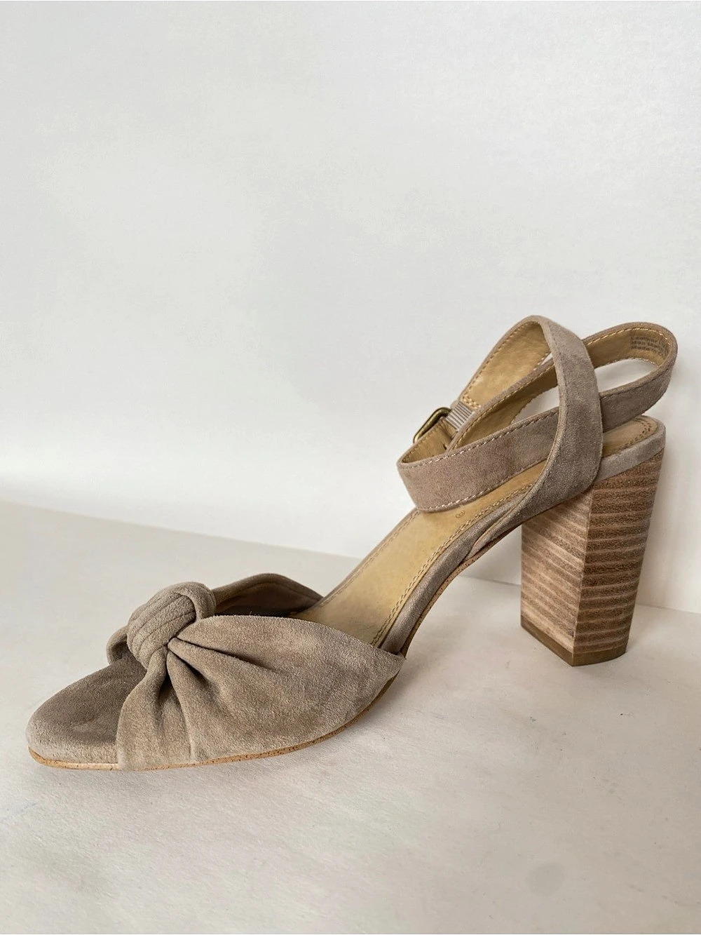 Splendid Suede-Style Knot Heels Brown US 7.5